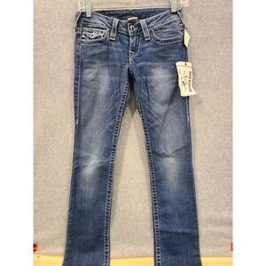 NWT True Religion Jeans Voyager Straight Flaps Swarovski Crystals Size 24 $356